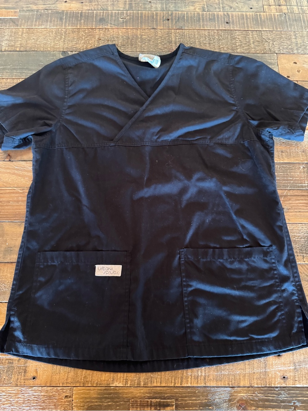 Velvet Black Short-Sleeve Wrap V-Neck Top